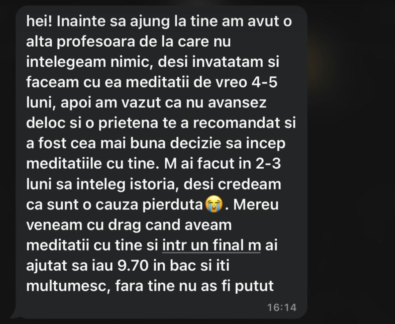 Recenzie WhatsApp de la elev